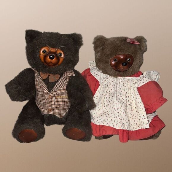 Vintage Robert Raikes Original Bears Sebastian &  Roberta Stuffed Animals - Picture 13 of 13